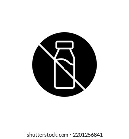 Icono de línea libre de lactosa. Ilustración de elemento simple.  Diseño de símbolos de esquema de esquema de concepto libre de lactosa.
