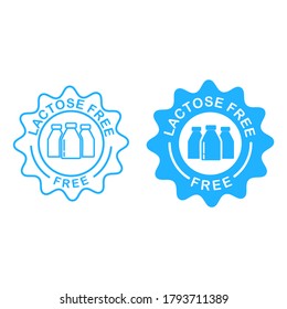 Lactose free logo design template illustration. no lactose label for healthy daiy food product package
