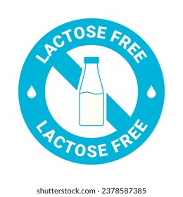 Ilustración vectorial del logotipo libre de lactosa