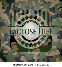Lactose Free on camo texture. Vector Illustration. Detailed.
