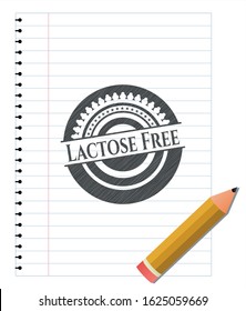Lactose Free pencil draw. Vector Illustration. Detailed.