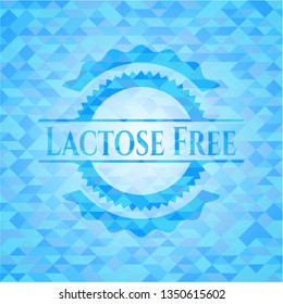 Lactose Free realistic light blue mosaic emblem