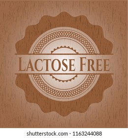 Lactose Free retro style wood emblem