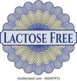 Lactose Free rosette (money style emplem)
