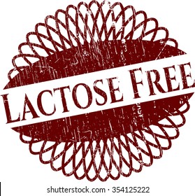Lactose Free rubber grunge texture stamp