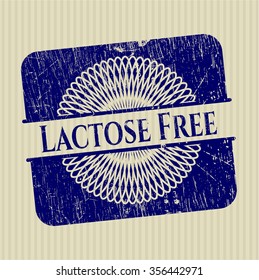 Lactose Free rubber seal with grunge texture