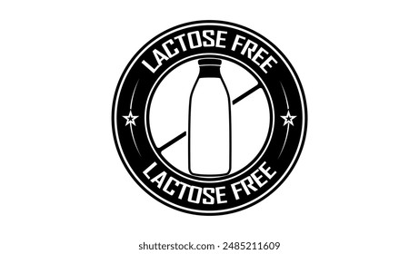 Lactose free sign, black isolated silhouette