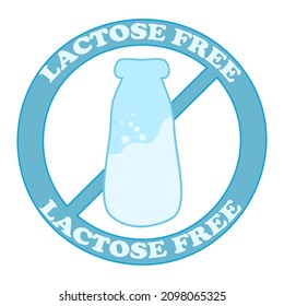 
Lactose free sign isolated on white background. Lactose free logo icon. Contains no lactose icon for label for healthy dairy food product package.Without lactose food symbol.Stock vector illustration