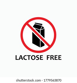 Lactose Free Signs and Symbol - Vector.