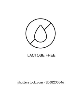 Icono de línea delgada libre de lactosa ilustración vectorial