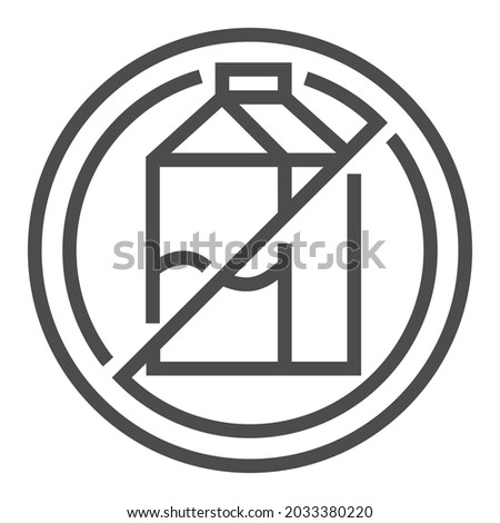 Lactose free, square line vector icon.