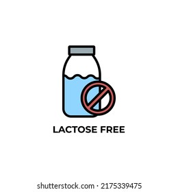 icono vector libre de lactosa. Ilustración vectorial de diseño plano y colorido. Gráficos vectoriales