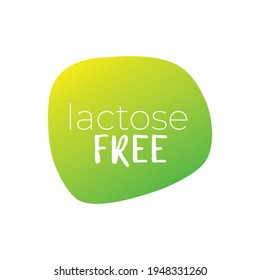 Lactose free vector icon. Green gradient sign. Illustration symbol for food, product sticker, package, label, diet, design, isolated element