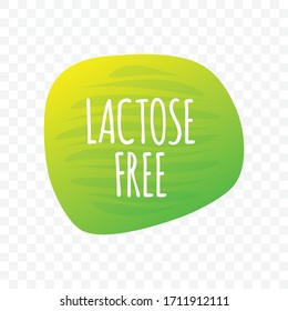 Icono vector libre de lactosa. Signo de etiqueta aislado en fondo transparente. Símbolo de comida, bebida, producto, dieta sin leche, lácteos, elemento de diseño