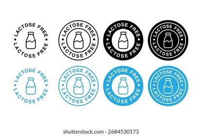 lactose free vector icon set. product label badge set vector illustration 