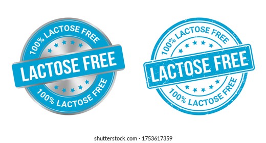 Lactose free vector label and stamp