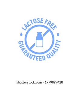 Lactose gluten free dairy icon. Milk dietary lactose free sign stamp or logo