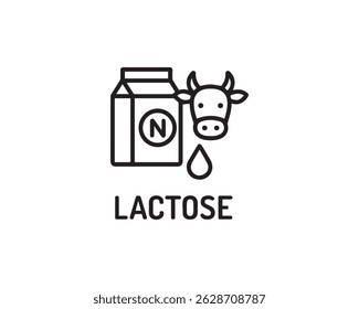 Lactose icon vector art illustration.