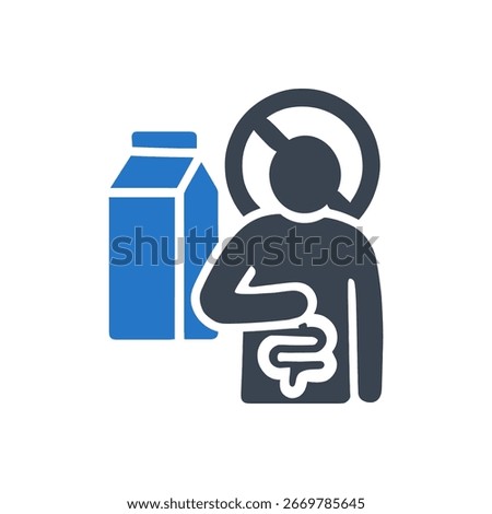 Lactose Intolerance Icon Isolated On White Background 
