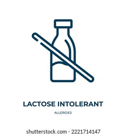 Lactose intolerant icon. Linear vector illustration from allergies collection. Outline lactose intolerant icon vector. Thin line symbol for use on web and mobile apps, logo, print media.