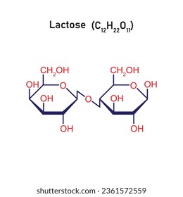 Lactose Sugar Molecule Concept Design. Vector Illustration.