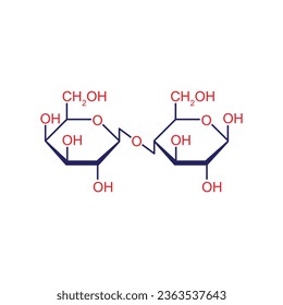 Lactose Sugar Molecule Concept Design. Vector Illustration.