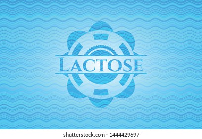Lactose water wave representation style badge. Vector Illustration. Detailed.