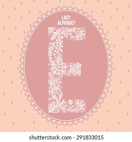 Lacy alphabet. Letter E