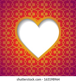 lacy background with a heart frame