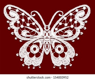 Lacy butterfly. Vector illustration.