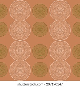 Lacy colored print. Vector seamless background with snowflakes.