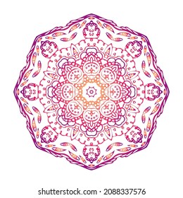 Lacy colorful mandala isolated on white