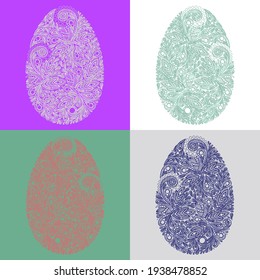 Lacy-Eier. Ostereier. Ein wunderschönes Ei für die Verzierung von Osterkarten, Einladungen, Aufklebern, Bannern, Flyers, Hintergründen, etc. Vektordesign.