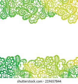 Lacy elegant border. Invitation card. Vector illustration.
