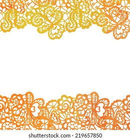 Lacy elegant border. Invitation card. Vector illustration.