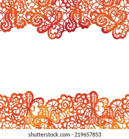 Lacy elegant border. Invitation card. Vector illustration.