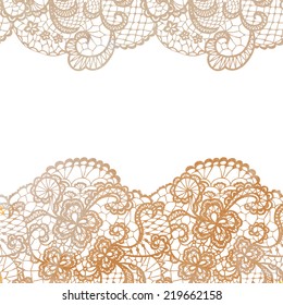 Lacy elegant border. Invitation card. Vector illustration.
