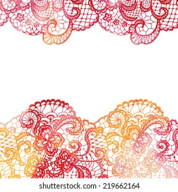 Lacy elegant border. Invitation card. Vector illustration.