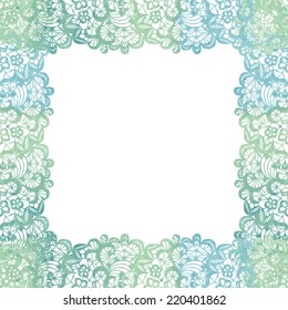 Lacy elegant frame. Invitation card. Vector illustration.