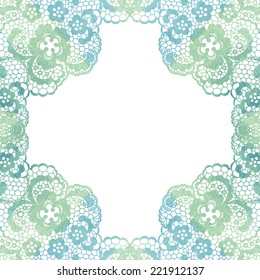 Lacy elegant frame. Invitation card. Vector illustration.
