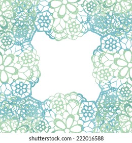 Lacy elegant frame. Invitation card. Vector illustration.