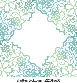 Lacy elegant frame. Invitation card. Vector illustration.