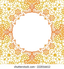 Lacy elegant frame. Invitation card. Vector illustration.