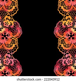 Lacy elegant frame. Invitation card. Vector illustration.