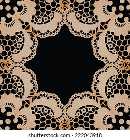 Lacy elegant frame. Invitation card. Vector illustration.