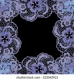 Lacy elegant frame. Invitation card. Vector illustration.