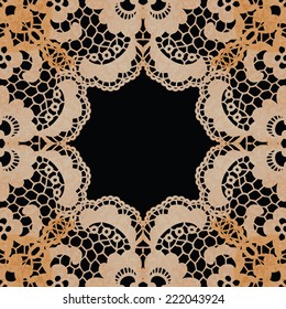 Lacy elegant frame. Invitation card. Vector illustration.