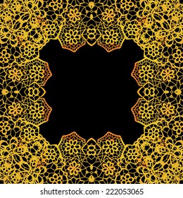 Lacy elegant frame. Invitation card. Vector illustration.