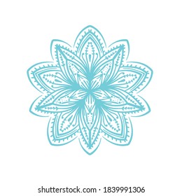 Lacy elegant pattern in circle. Round ornament. Mandala. Snowflake.