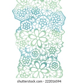 Lacy elegant watercolor border. Vector illustration.